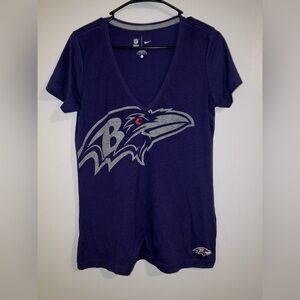 Ladies Baltimore Ravens Vneck Tshirt Purple